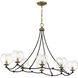 Vantage Kearney Park 8 Light 44 inch Coal and Soft Brass Island Light Ceiling Light